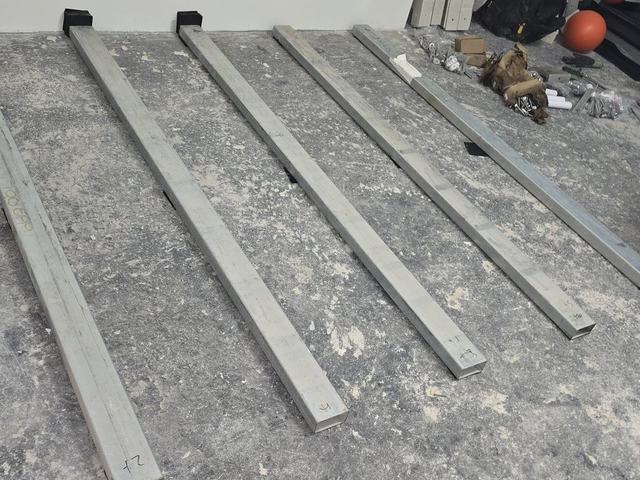 Steel bearers set out ready for build